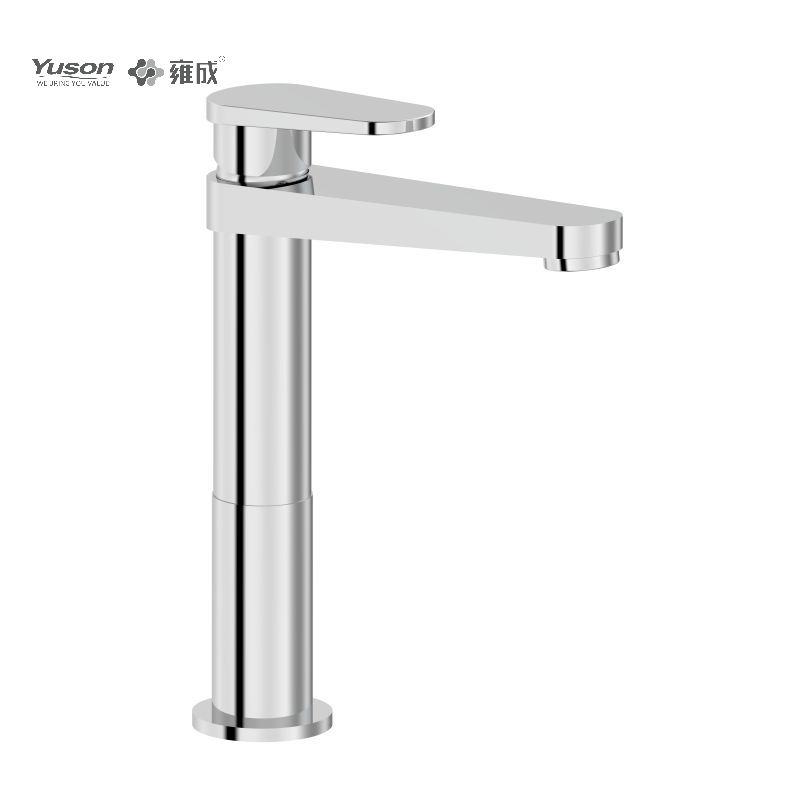 3338-31 Messing-Wasserhahn, Einhebelmischer für Warm- und Kaltwasser, hohe Waschtischarmatur