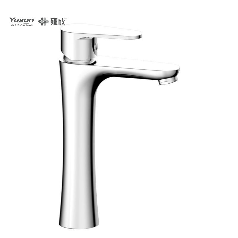 3377-31 Messing-Wasserhahn, Einhebelmischer für Warm- und Kaltwasser, hohe Waschtischarmatur