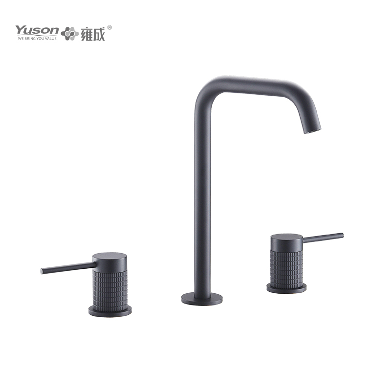 3376-34 Messing-Wasserhahn, Zweihebel-Waschtischarmatur für Warm- und Kaltwasser